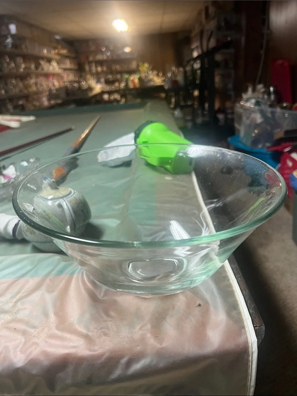 Vintage Clear Glass Serving Bowl